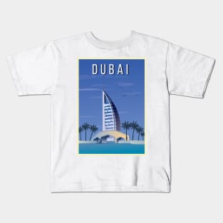 Dubai, UAE - Vintage Travel Poster Kids T-Shirt